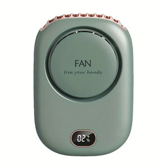 Other - Portable Hanging Neck Fan Mini Wearable Sport Fan 3 Speed USB Rechargeable Green